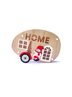 Adorno Home de madera con luces