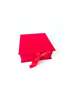 Caja gamuza rojo