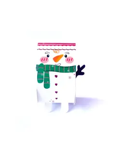 caja de santa y muñeco de nieve con brazos