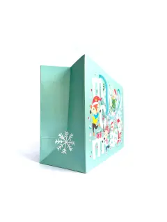 Bolsa de regalo merry christmas pequeña turquesa