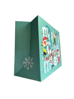 Bolsa de regalo merry christmas grande turquesa