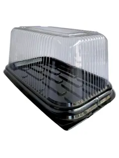 Tortera rectangular base negra domo transparente