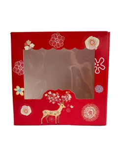 Caja bombom pequeña  roja con visor