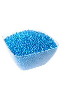 Perlas azules metalizadas pequeñas