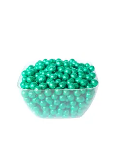 Perlas verde metalizado