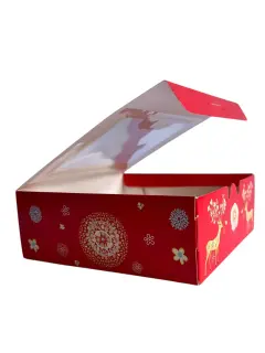 Caja bombom pequeña  roja con visor