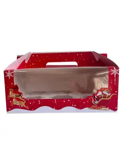 Caja cupcake 6 con asa navidad con visor