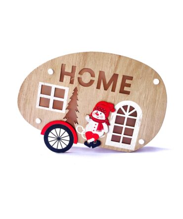 Adorno Home de madera con luces