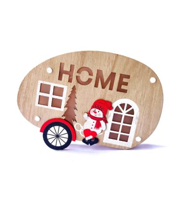 Adorno Home de madera con luces