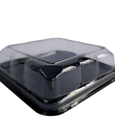 Envase rectangular base negra domo transparente