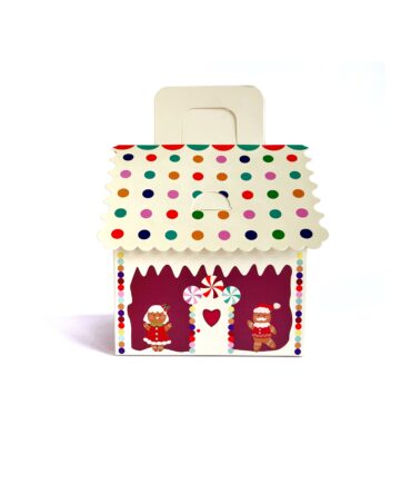 Casita navidad blanco con rojo y blanco con vinotinto