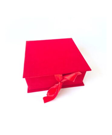 Caja gamuza rojo