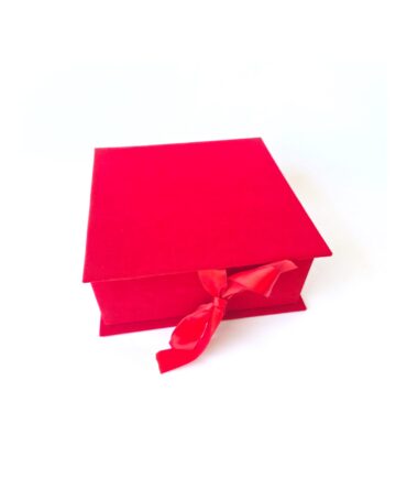 Caja gamuza rojo