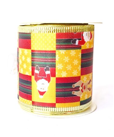 Cintas medianas estampadas de tela de navidad