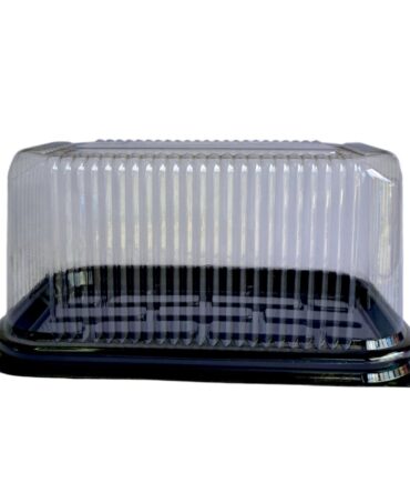 Tortera rectangular base negra domo transparente