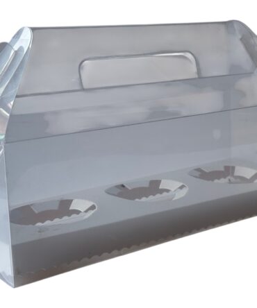 CAJA LONCHERA ACETATO 3 cup cake 16x27cm (0987)
